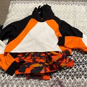 Orange camo hiphop costume